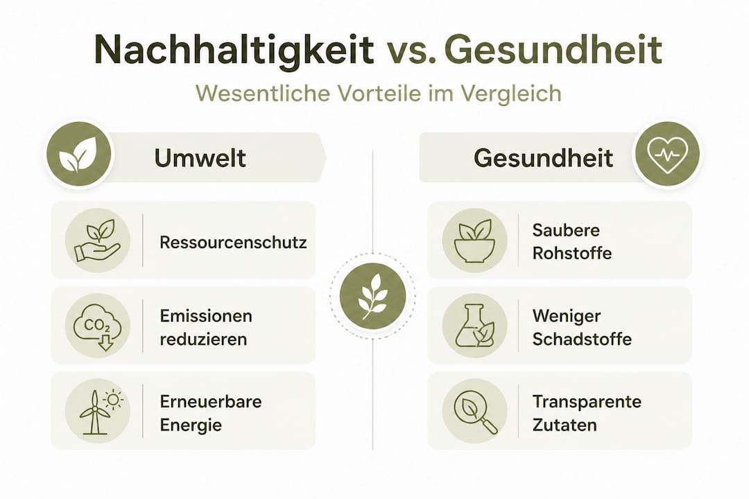 Nachhaltigkeit und Verbrauchergesundheit im Vergleich – eine Infografik