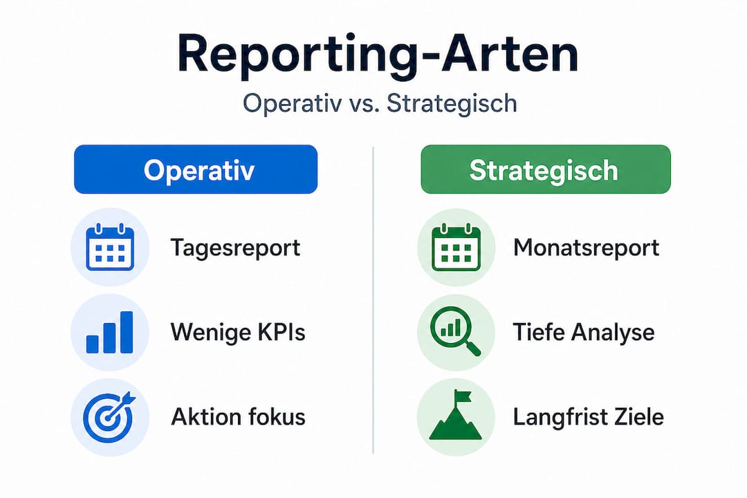 Infografik: Überblick über operative und strategische Reporting-Formate