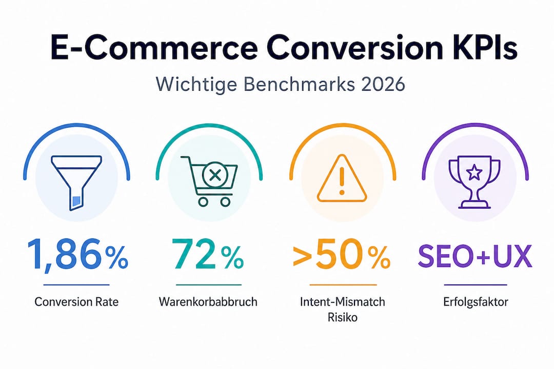 Übersichtsgrafik: Wichtige Kennzahlen und Vergleichswerte für die Conversion im Online-Handel