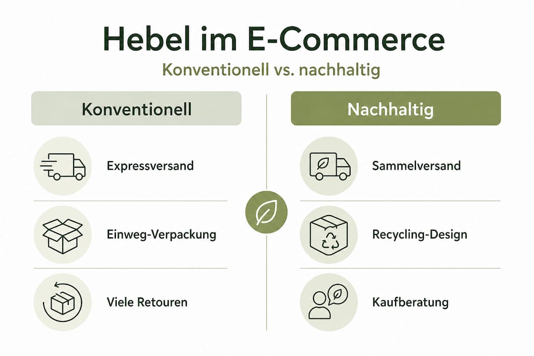 Grafik: Nachhaltige Erfolgsfaktoren im Online-Handel auf einen Blick