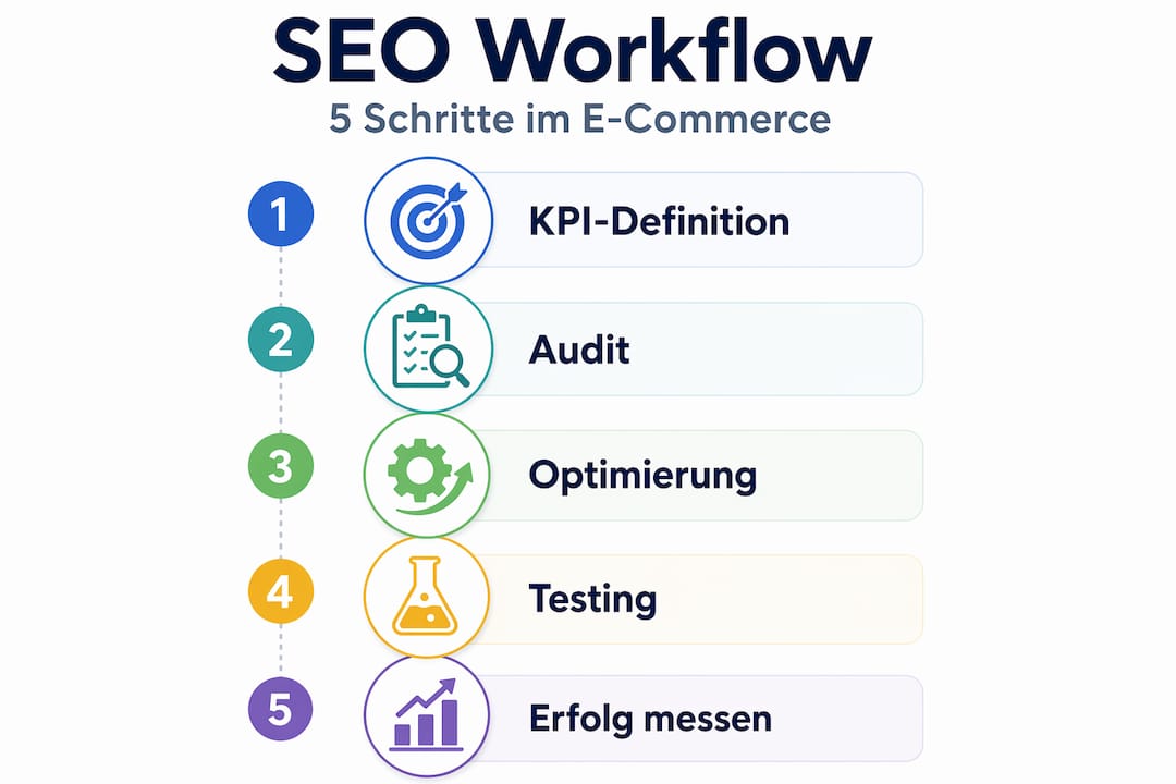 SEO-Workflow: Die fünf wichtigsten Schritte im Überblick (Infografik)