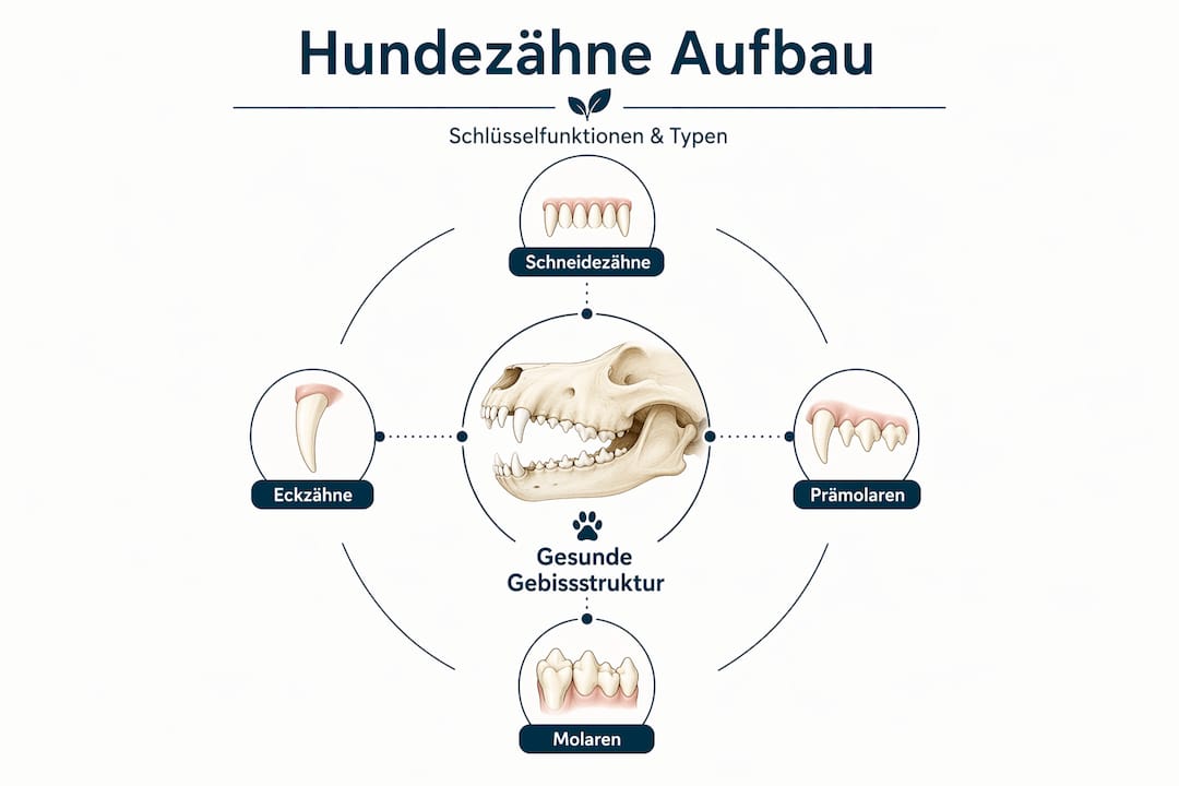 Infografik: Die Struktur und Funktion der Hundezähne im Überblick