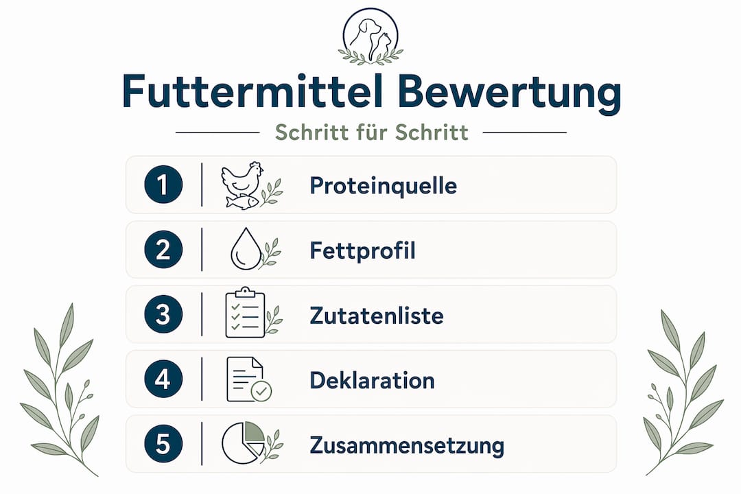 Infografik: So prüfen und bewerten Sie Hundefutter Schritt für Schritt