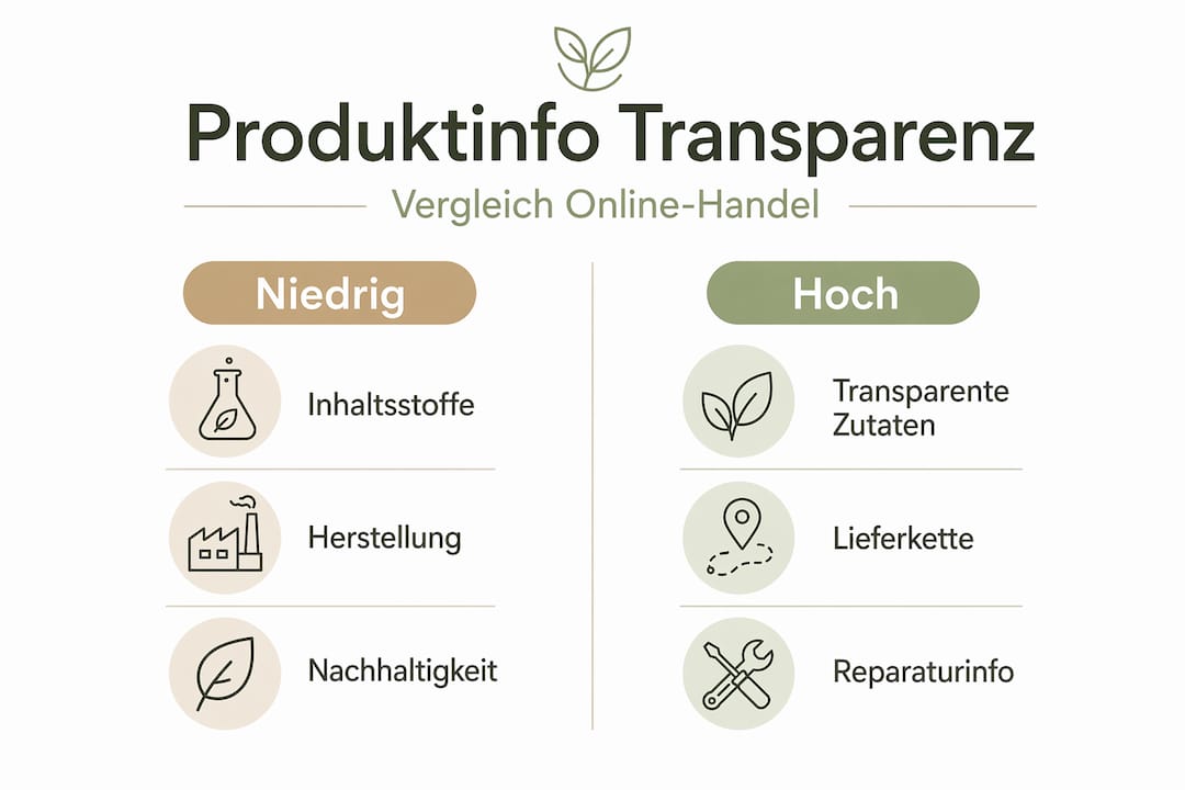 Die Infografik zeigt, wie transparent verschiedene Anbieter bei ihren Produktinformationen sind.