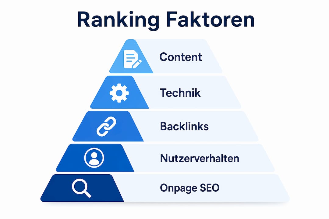 Übersicht: Die wichtigsten Faktoren für das Google-Ranking auf einen Blick