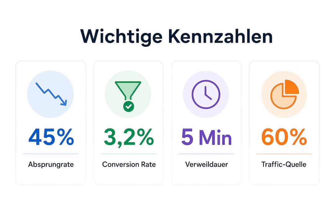 Übersichtliche Grafik mit den wichtigsten Kennzahlen zum Website-Traffic