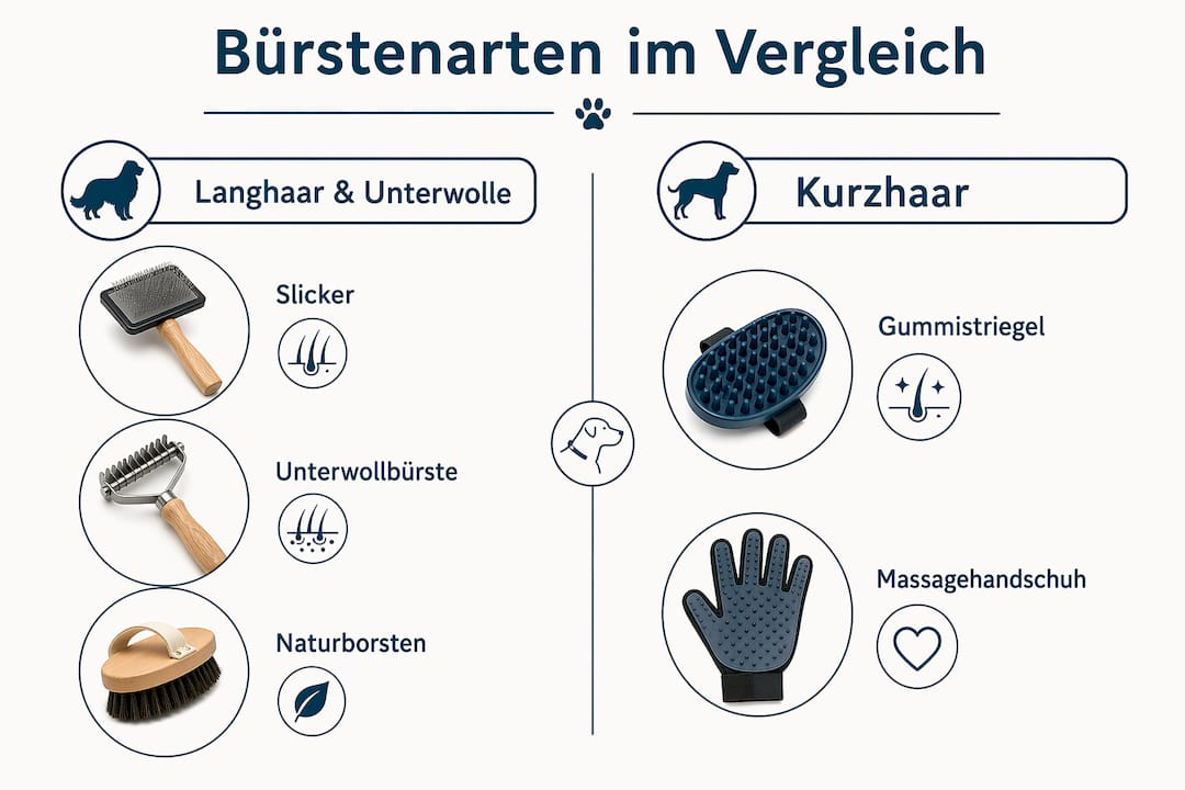 Infografik: Die besten Hundebürsten im Vergleich – welche passt zu meinem Vierbeiner?