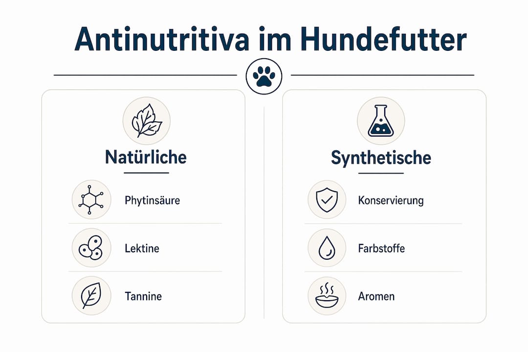 Übersichtsgrafik: Natürliche und künstliche Antinährstoffe im Vergleich