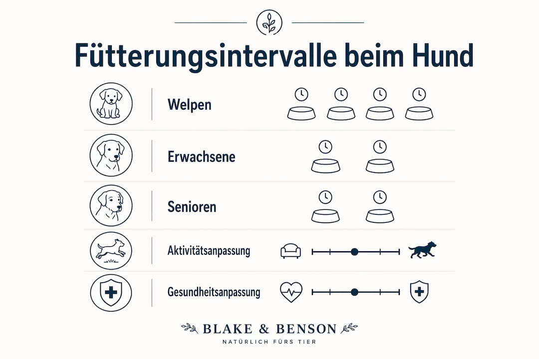 Übersicht: Wie oft sollte man verschiedene Hundetypen füttern? – Infografik zu optimalen Fütterungszeiten je nach Hundecharakter
