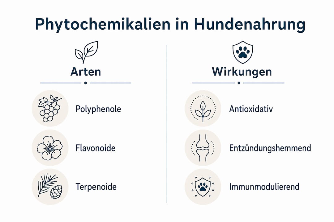 Diese Infografik gibt einen Überblick über verschiedene Arten von Pflanzeninhaltsstoffen und ihre Wirkungen auf den menschlichen Körper.