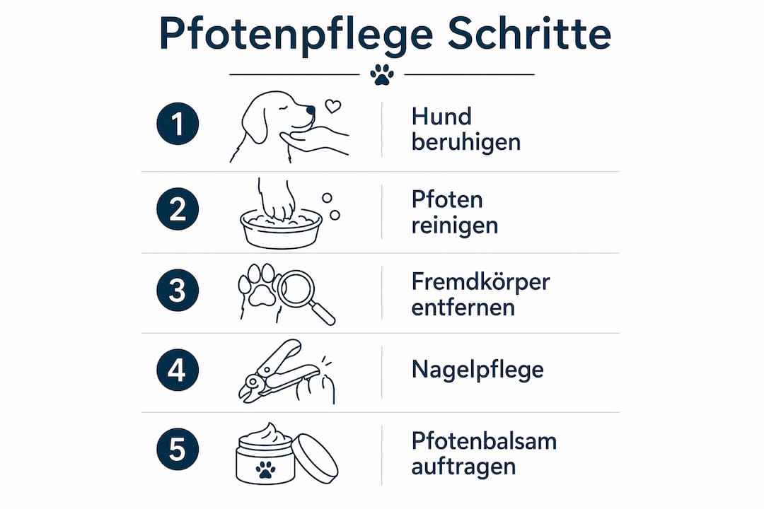 Übersichtliche Infografik: So pflegst du die Pfoten deines Hundes richtig