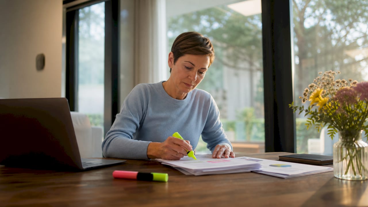 Ein Marketingprofi analysiert im Homeoffice aktuelle Performance-Auswertungen.