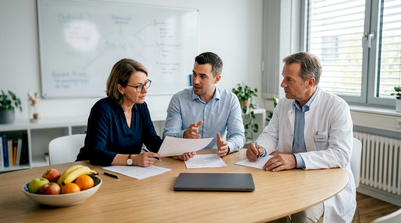 Gemeinsames Brainstorming zur Content-Strategie in der Arztpraxis