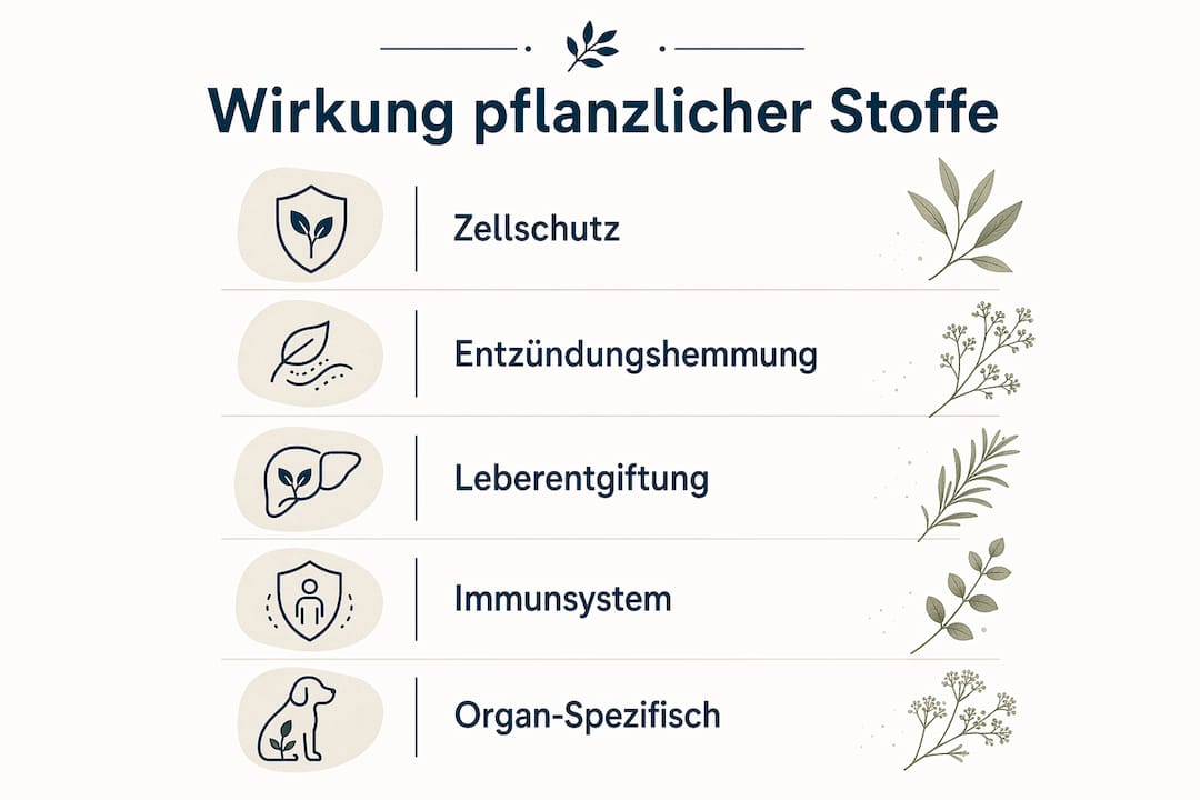 Grafik: Wie sekundäre Pflanzenstoffe die Gesundheit von Hunden beeinflussen