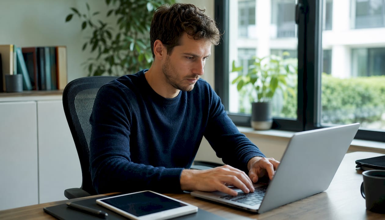 Ein IT-Experte sorgt für die Optimierung der Website.