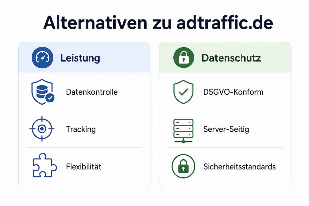 Übersichtsgrafik: Die besten Alternativen zu adtraffic.de im Vergleich