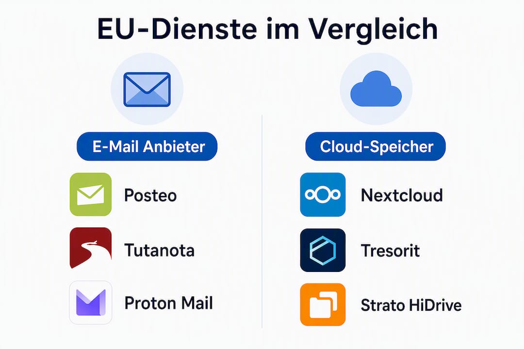 Übersichtsgrafik: Europäische Datenservices im Vergleich