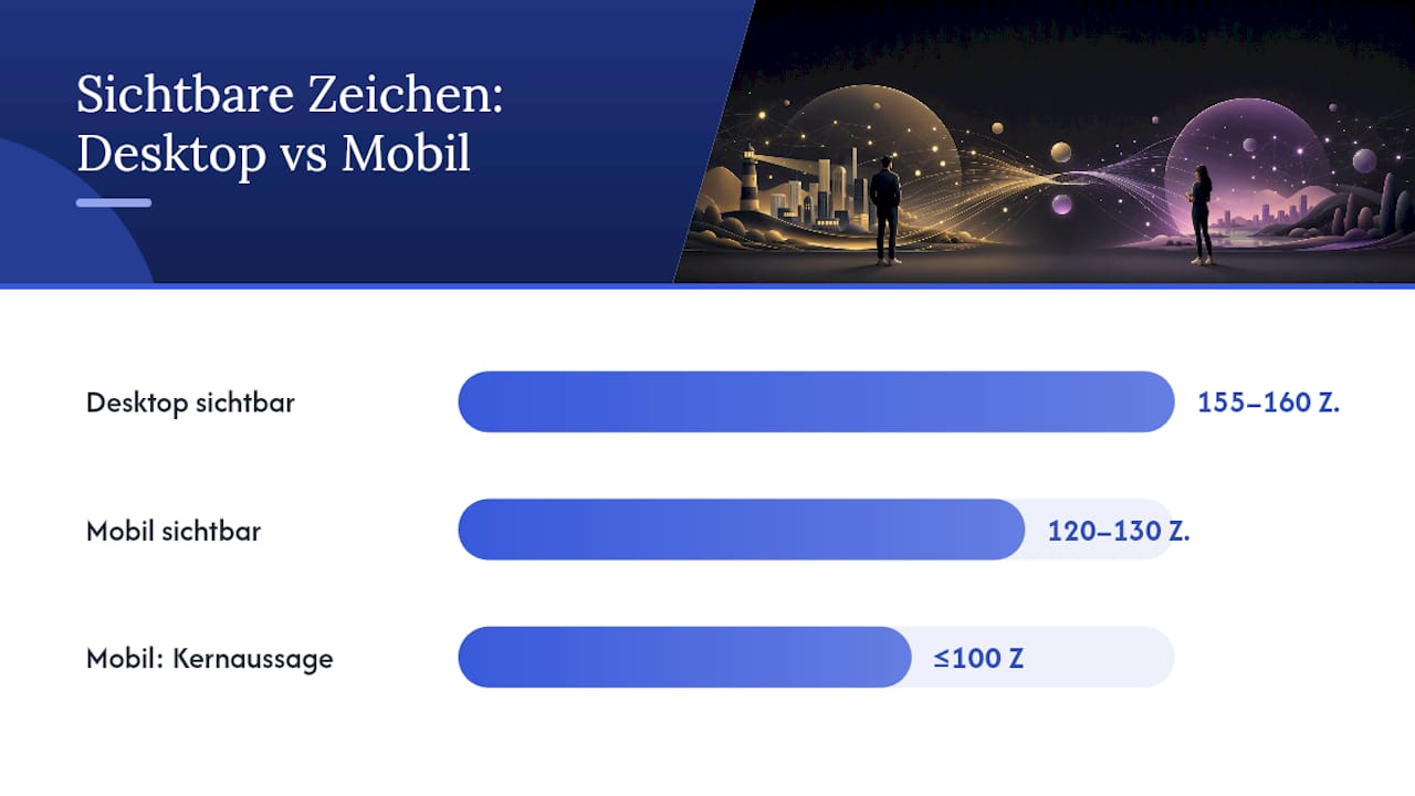 Übersicht: Optimale Länge von Meta-Beschreibungen für Desktop- und Mobilgeräte im Vergleich
