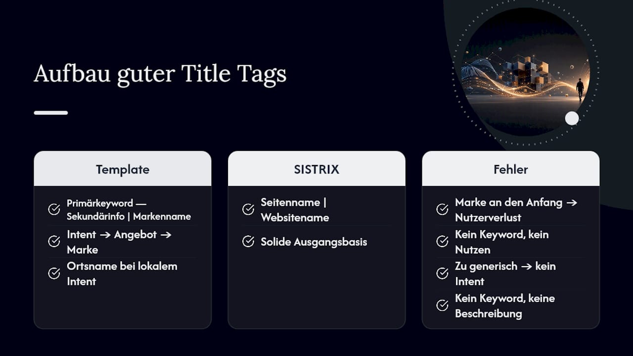 Übersicht: So sollten gute und schlechte Title-Tags aufgebaut sein