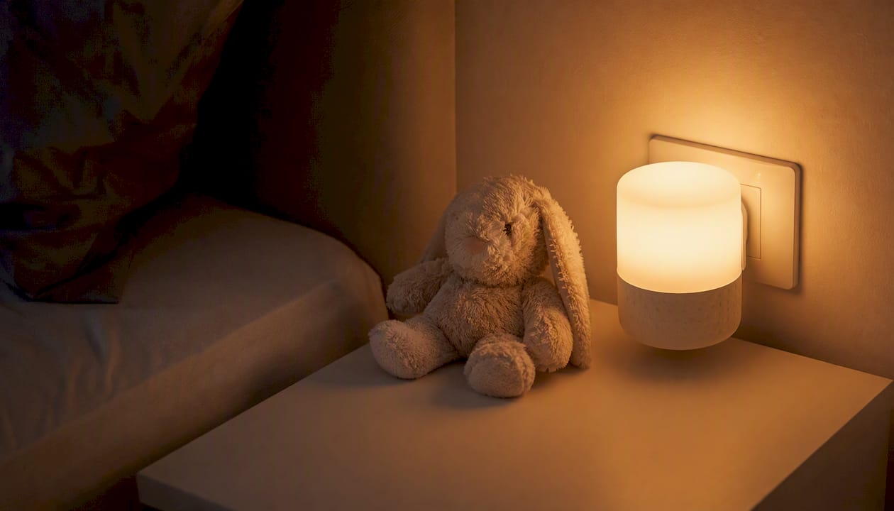 Bernsteinfarbenes Nachtlicht – sicherer Begleiter am Kinderbett
