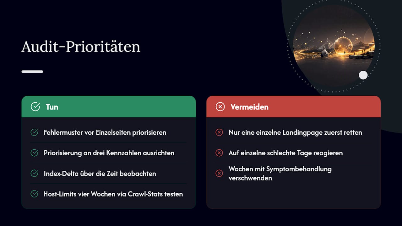 Was zeigt die Praxis aus Audits zu wiederkehrenden Indexierungsfehlern? — overview diagram