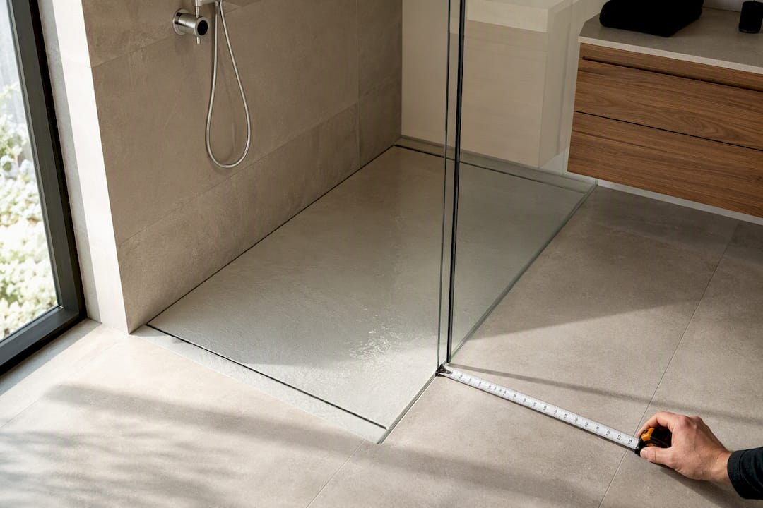 Bodengleiche Dusche mit Glasabtrennung