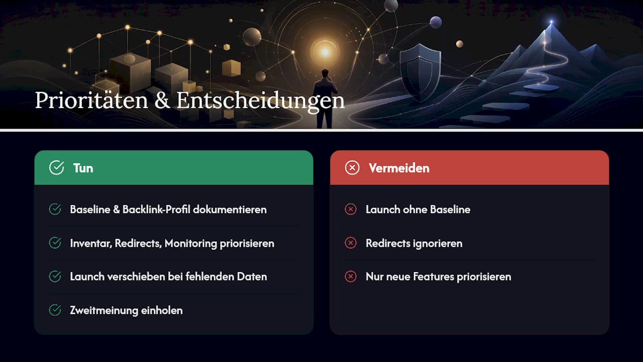 Autorensicht: Prioritäten und Entscheidungsleitlinien — overview diagram