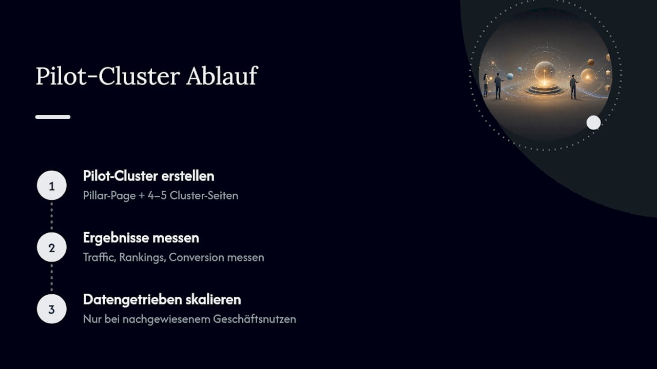 Pilot-Cluster mit Pillar-Seite und zugehörigen Cluster-Seiten