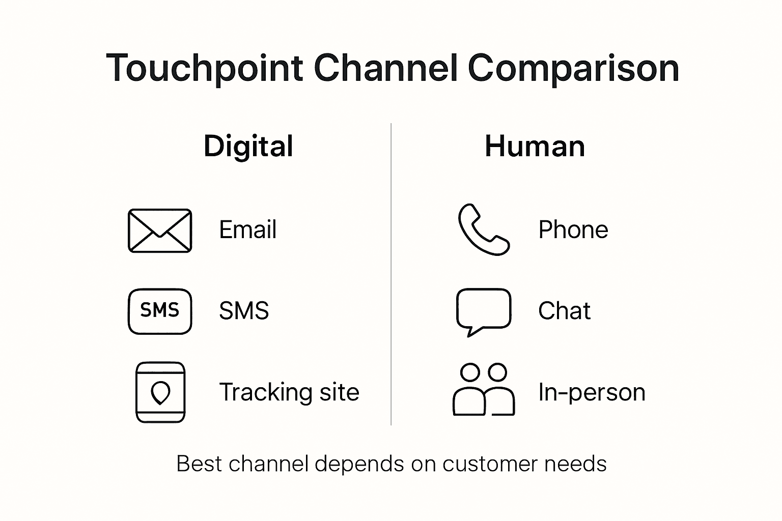 Infographic comparing touchpoint channels