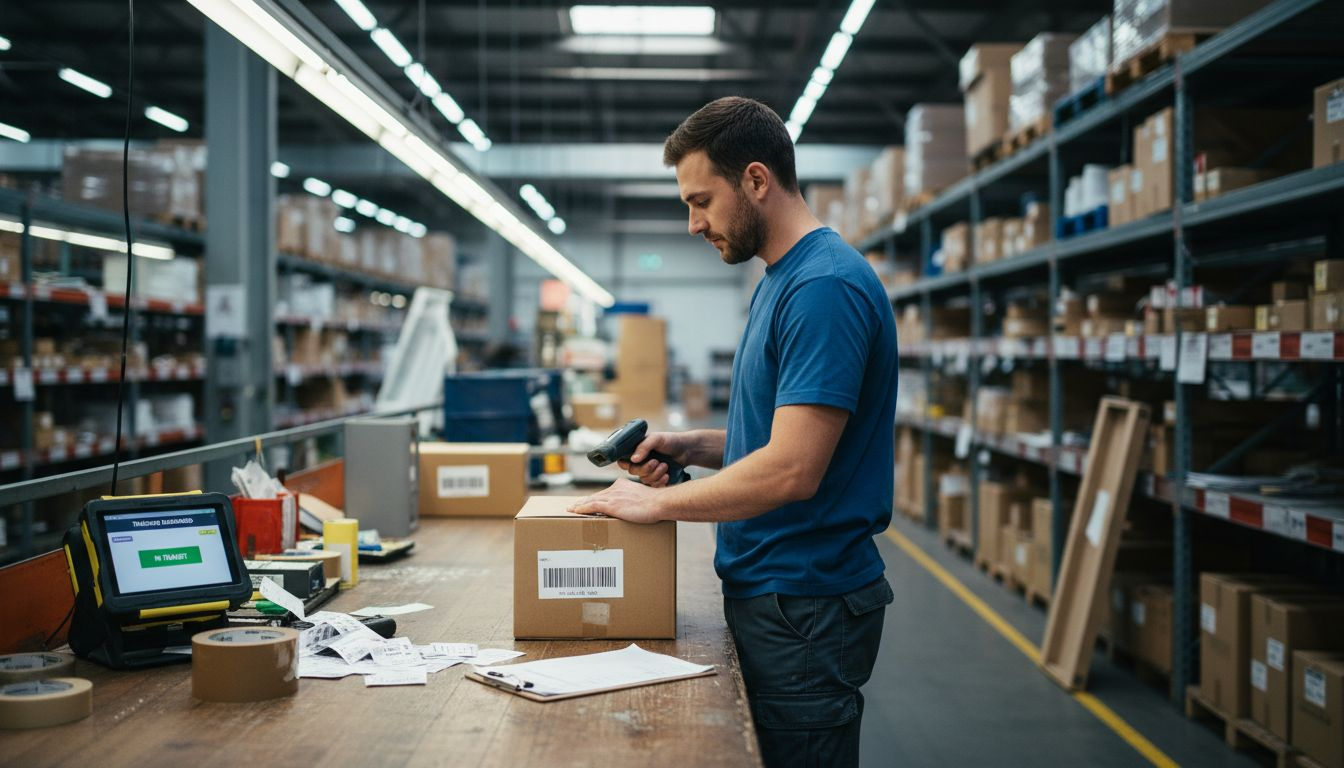 Worker scanning package for smart shipment tracking