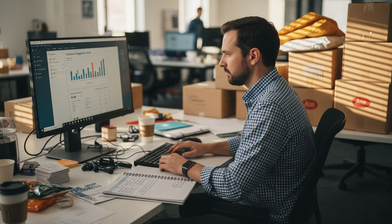 Analyst using AI dashboard for ecommerce engagement