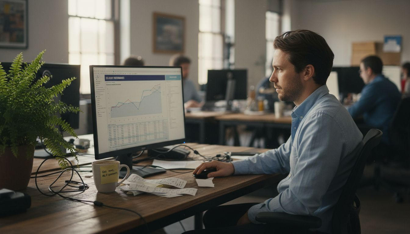 Analyst checks delivery performance metrics