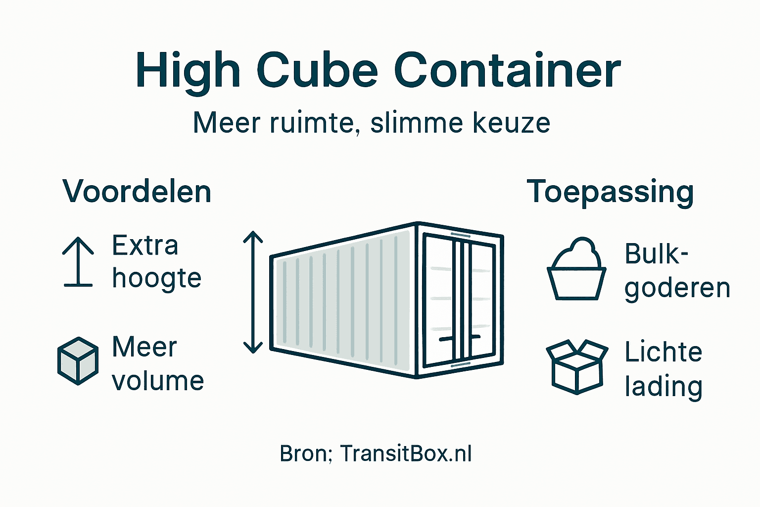 Infographic: de pluspunten en praktische toepassingen van een high cube container