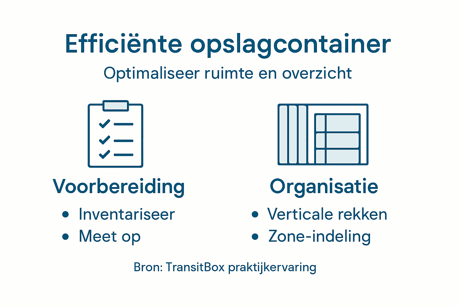 Infographic: zo deel je je opslagcontainer slim en overzichtelijk in