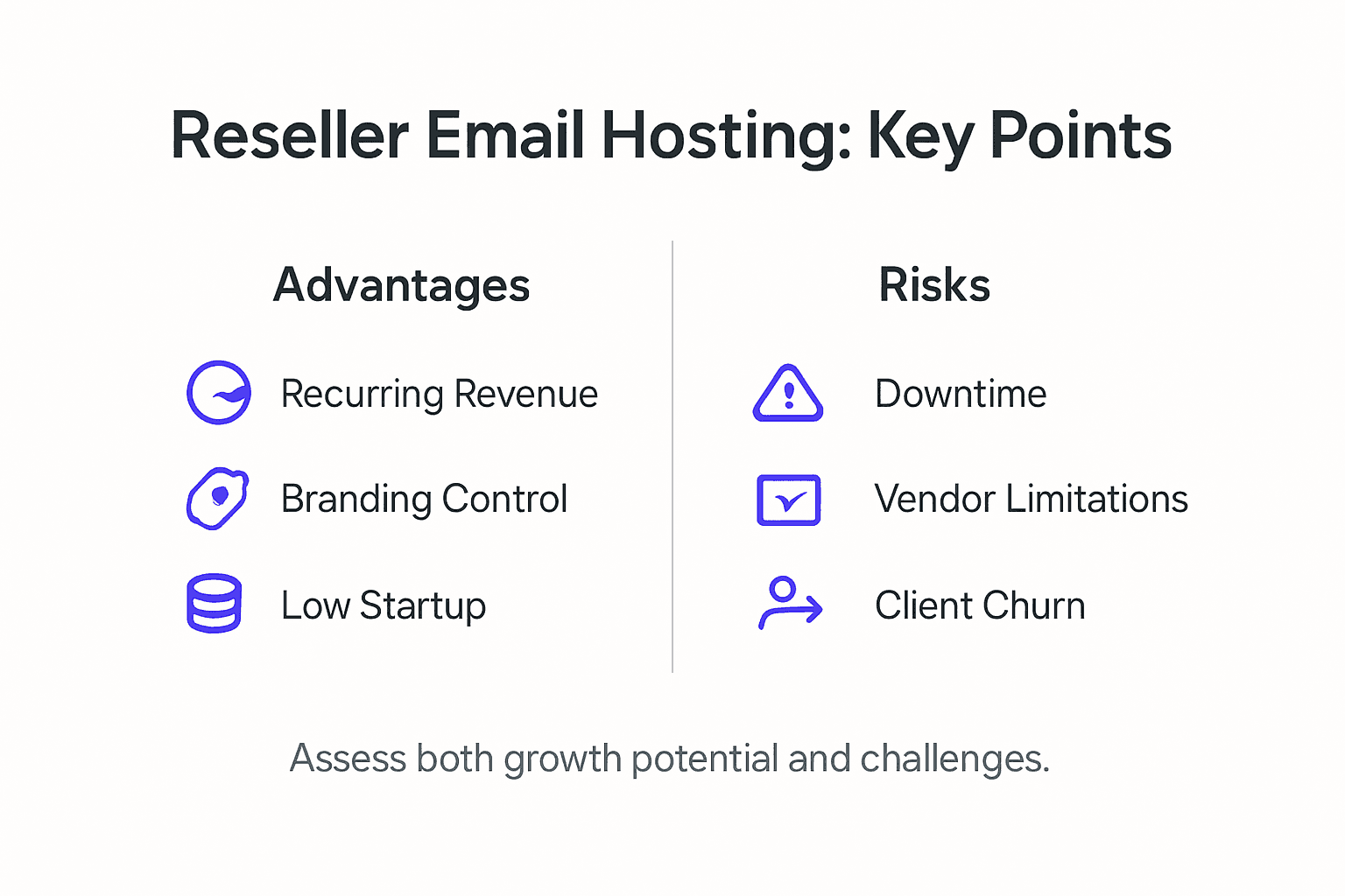 Infographic on reseller email hosting pros and cons