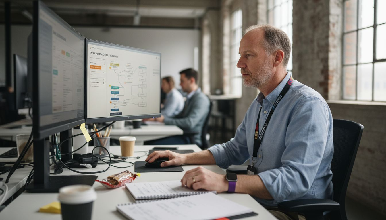 IT manager setting email automation tools