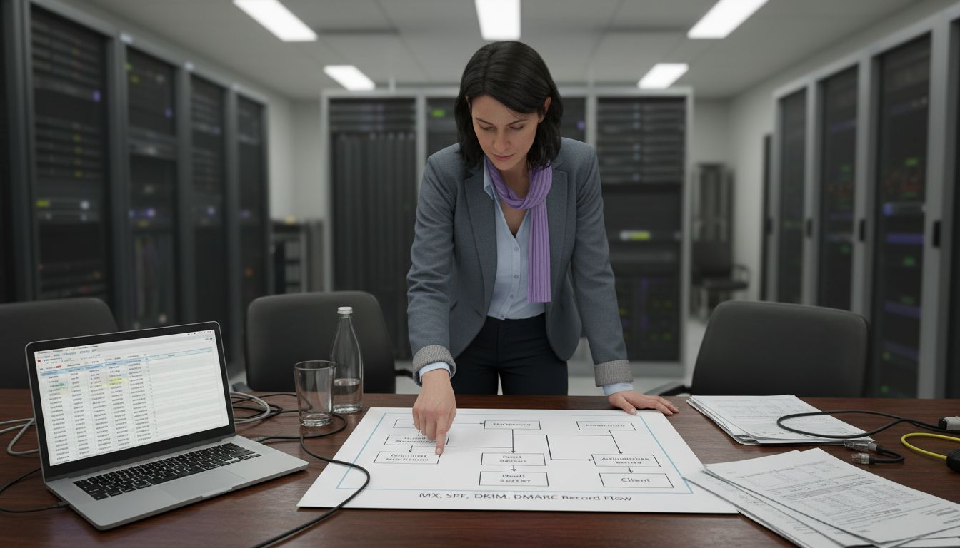 Specialist explaining DNS records for email