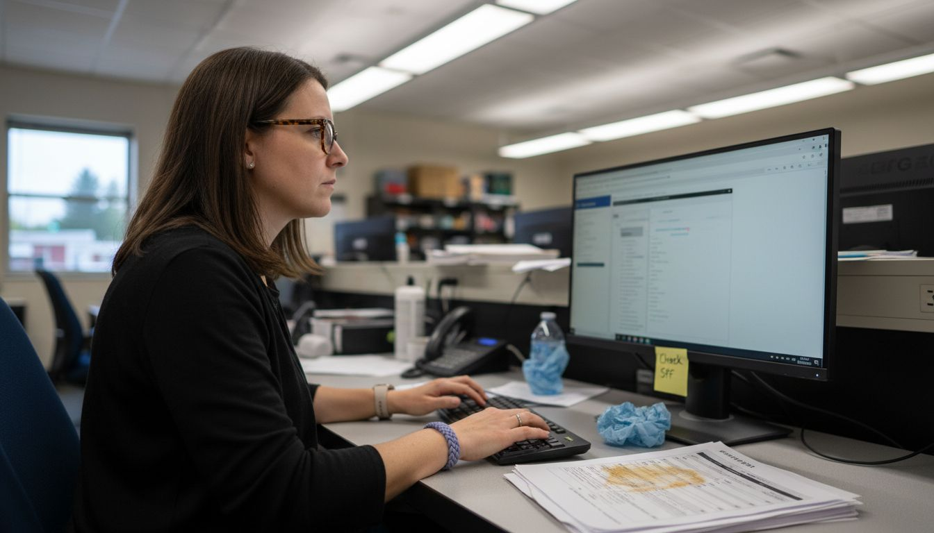 Technician configuring DNS email settings