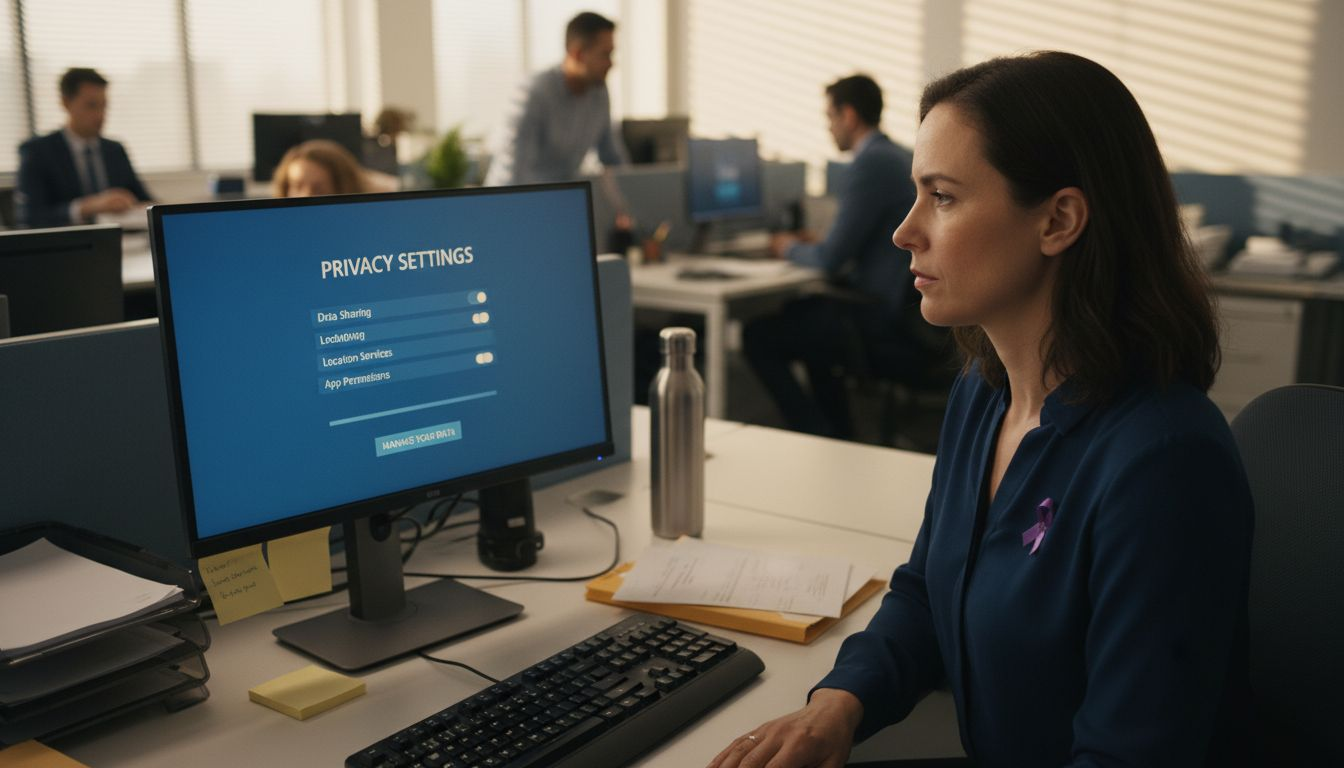 IT manager reviewing email privacy settings