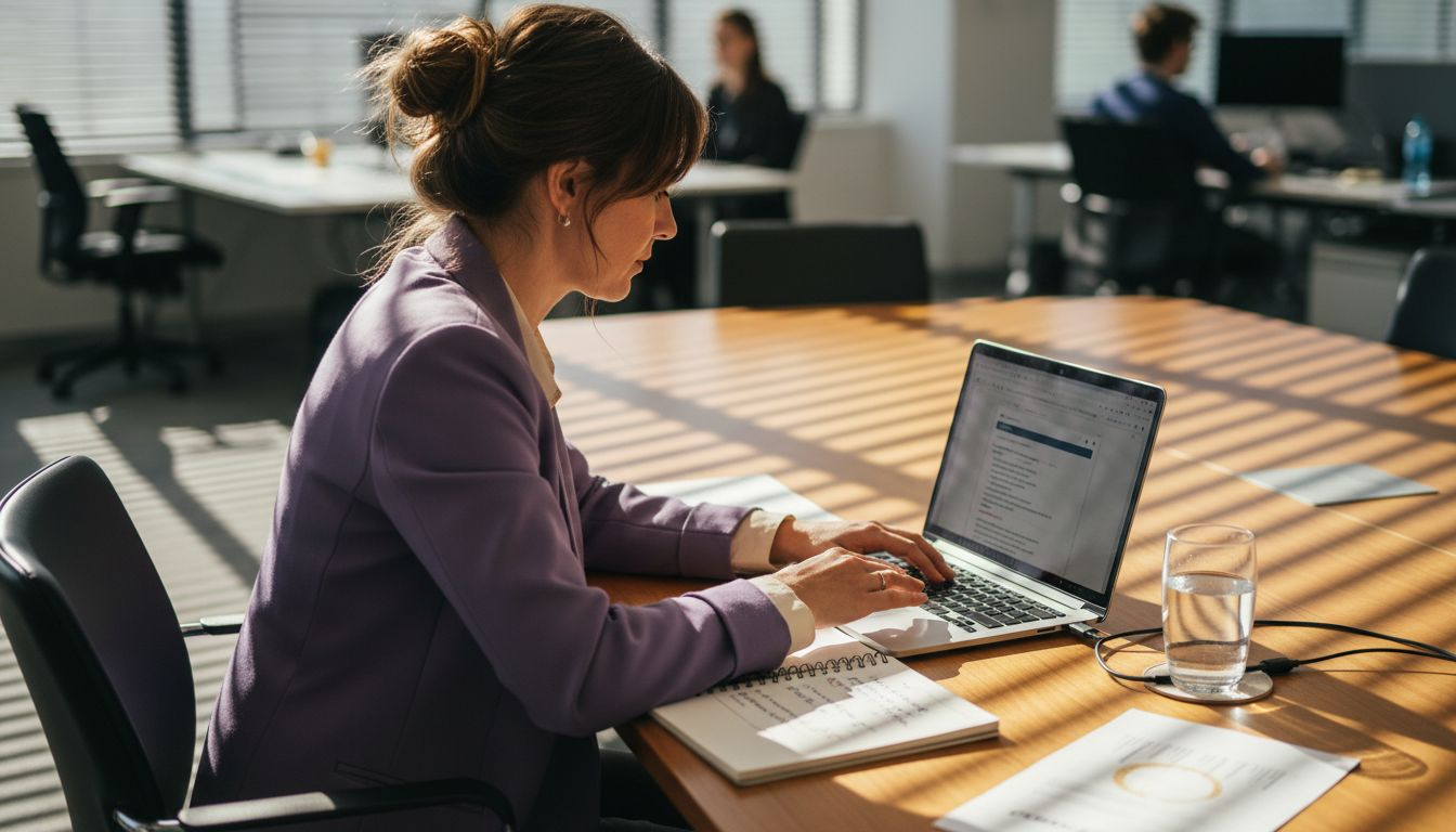 Manager reviewing automated email campaign