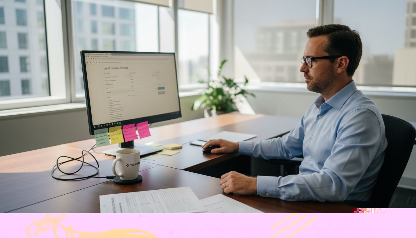 Network admin configuring DNS email records