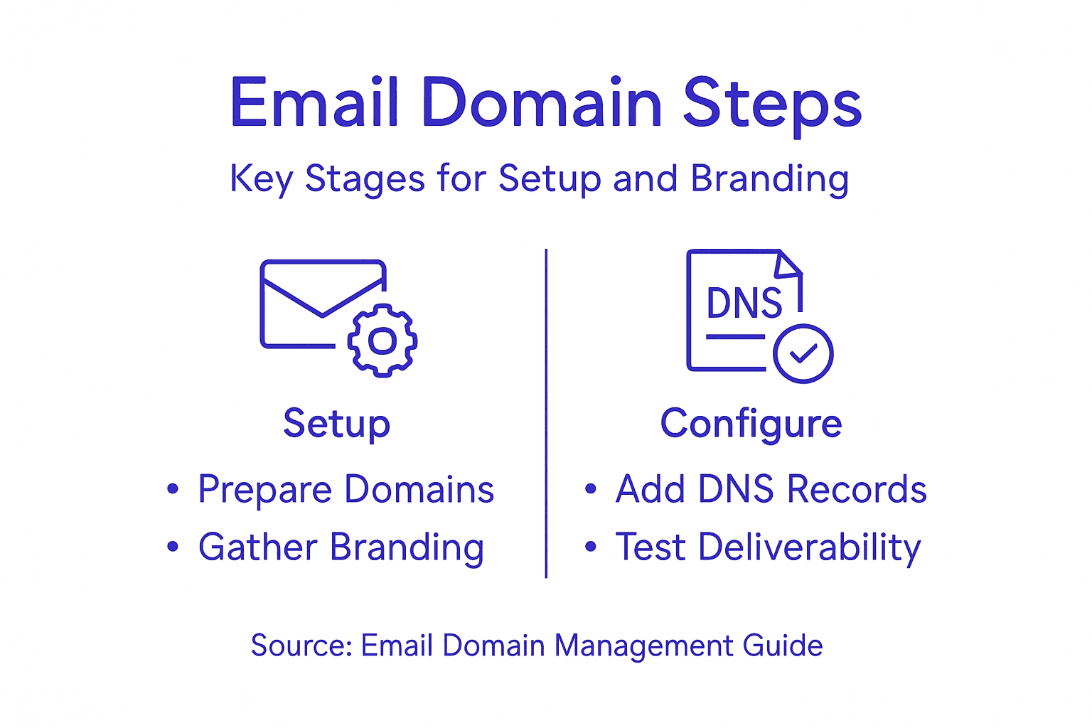 Infographic of email domain management steps