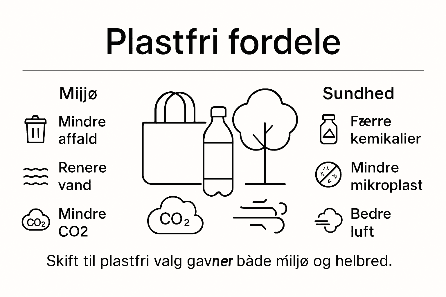 Infografik: V&aelig;lg plastfri alternativer &ndash; godt for b&aring;de milj&oslash;et og din sundhed