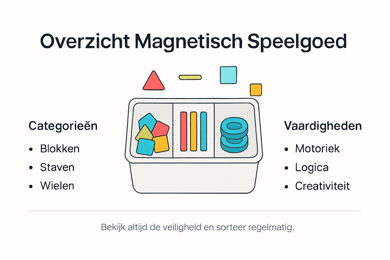 Overzichtelijke infographic met de leukste soorten magnetisch speelgoed