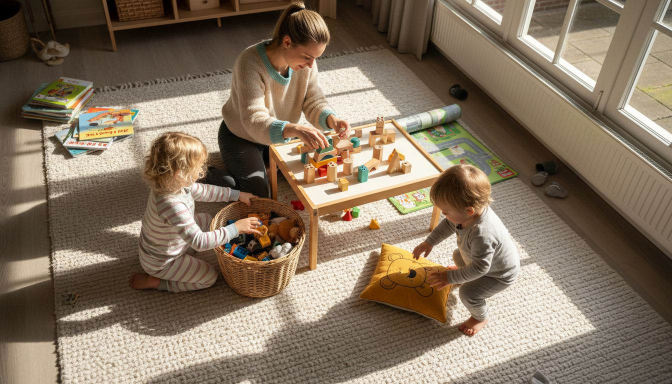 Gezin tovert woonkamer om tot creatieve bouwplek