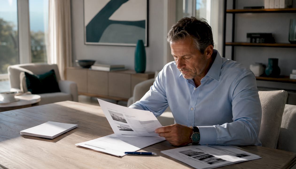 Im Büro wirft der Hotelmanager einen genauen Blick auf die Profile der Konkurrenz.