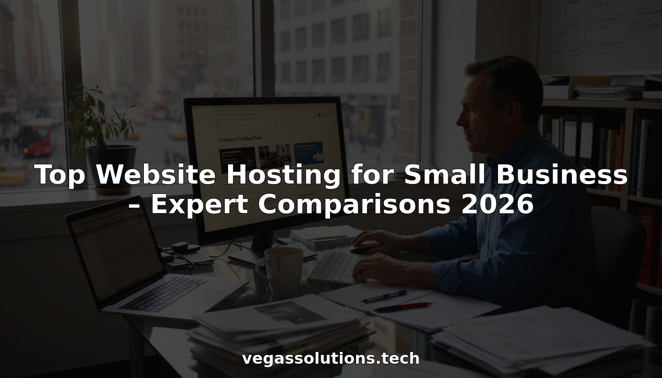 Small business owner comparing hosting options