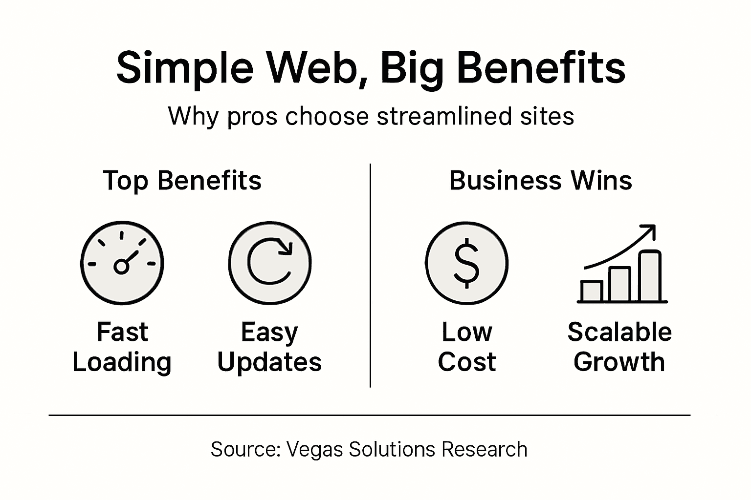 Infographic showing simple web benefits for pros