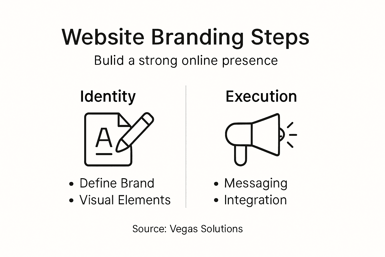 Infographic showing website branding process steps