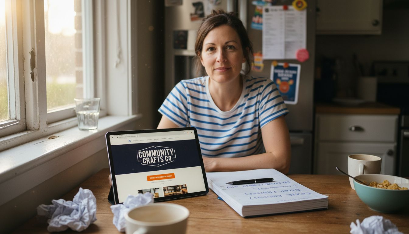 Customer checking small business website branding